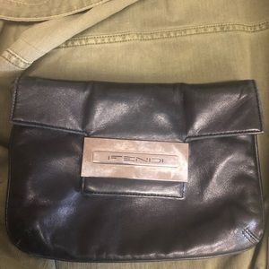 Fendi Black Leather Clutch